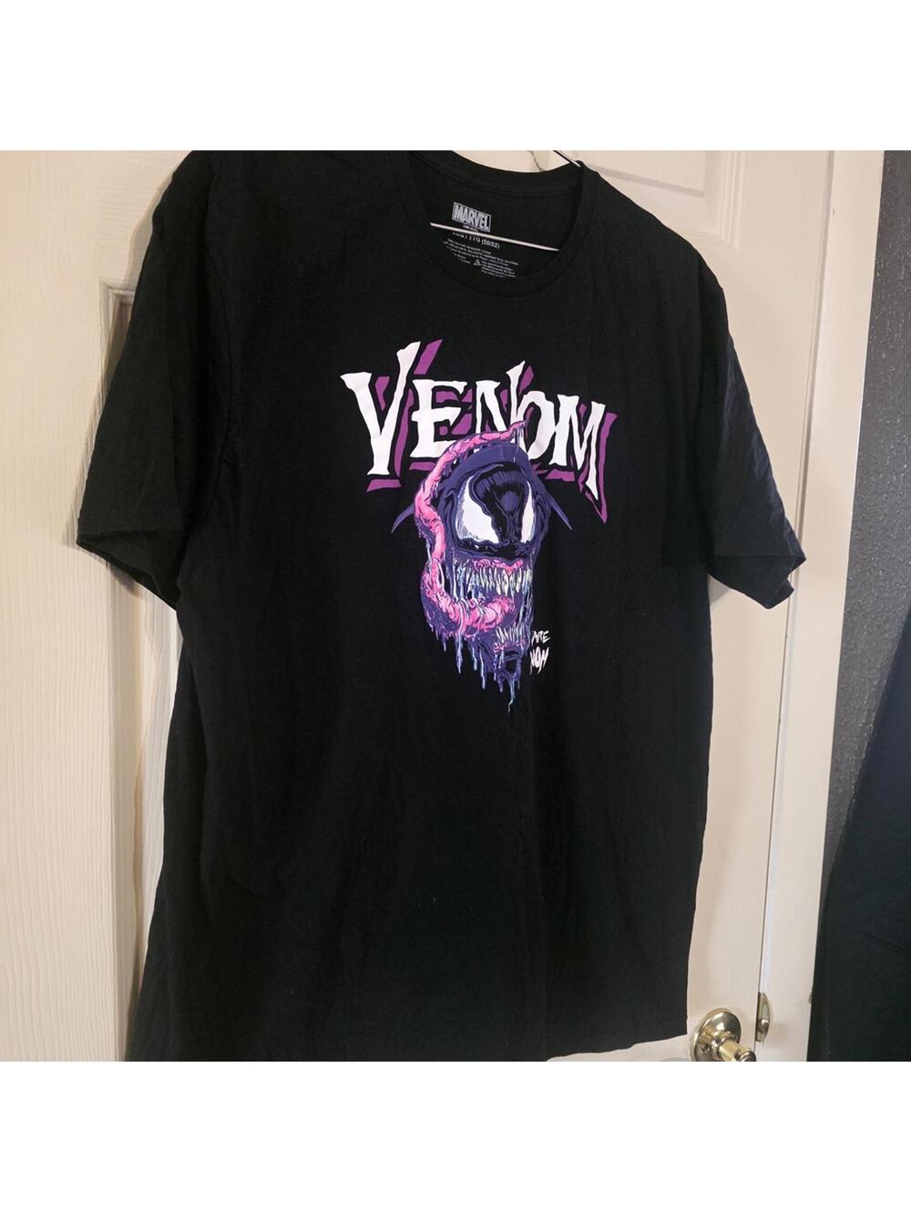 Marvel Venom Graphic T-Shirt 2X Black Cotton